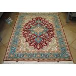 Zar-o-nim Tabriz Carpet Handmade Heriz  Design Silk & Softwool
