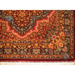 Zar-o-Nim Qom Carpet Handmade Flower Crown Design