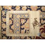 Zar-o-Charak Qom Carpet Handmade Bergamot Design