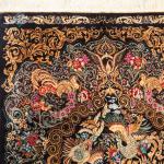 Zarocharak Qom Carpet Handmade Phoenix Design All Wool