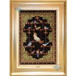 Tableau Carpet Handwoven Qom Birds and parrots Design all Silk