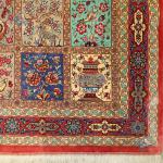 Zaronim Qom Carpet Handmade Brick Design All Silk