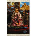 Tableau Carpet Handwoven Tabriz Iranian girl Design
