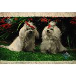 Tableau Carpet Handwoven Tabriz Two Dogs  Design