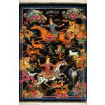 Tableau Carpet Handwoven Qom Hunting ground Design all Silk