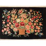 Tableau Carpet Handwoven Qom Flower basket Design all Silk