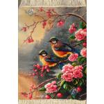 Tableau Carpet Handwoven Tabriz Two Birds Design