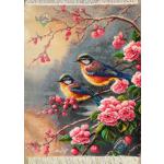 Tableau Carpet Handwoven Tabriz Two Birds Design