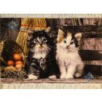 Tableau Carpet Handwoven Tabriz Two Cats Design