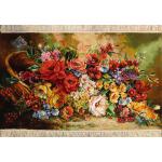 Tableau Carpet Handwoven Tabriz Flower Basket Design