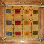 تابلو فرش دستباف گبه قشقایی شیراز تمام پشم گیاهی با قاب چوبی سفارشی