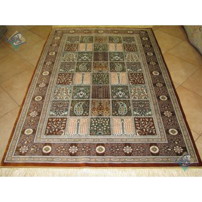 Rug Qom Carpet Handmade Tile Design