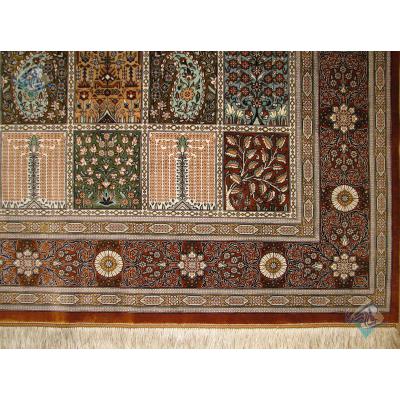 Rug Qom Carpet Handmade Tile Design