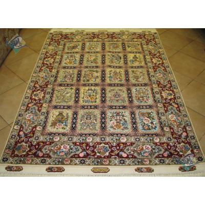 Rug Tabriz Carpet Handmade Tile Design