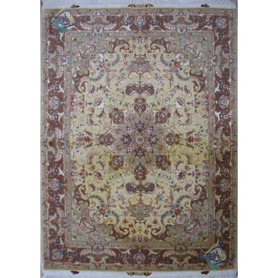 Pair Rug Tabriz Handwoven Carpet Oliya Design