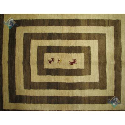 قالیچه دستباف گبه شیرازی پشم دستریس رنگ طبیعی