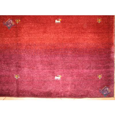 قالیچه دستباف گبه قشقایی تمام پشم طرح رنگین کمانی جدید