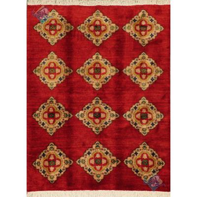 قالیچه دستباف قشقایی شیراز رنگ گیاهی طرح کتیبه ای
