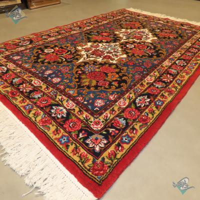 قالیچه دستباف بختیاری طرح قاب سماوری رنگ گیاهی عالی