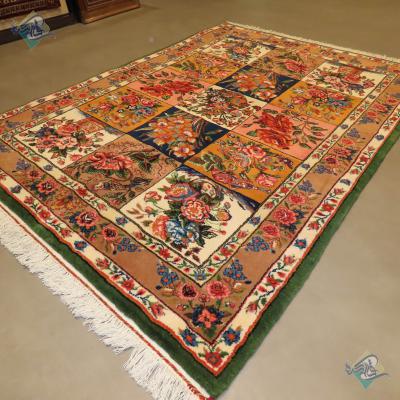 قالیچه دستباف بختیاری طرح خشت شیدا رنگ گیاهی