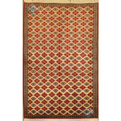قالیچه دستباف بختیاری طرح نایاب گل مینا رنگ گیاهی عالی
