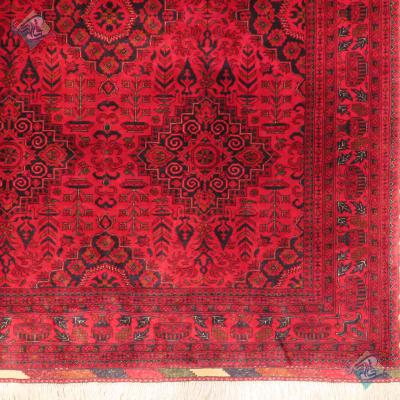 قالیچه دستباف گنبد افغان باف طرح بخارا کرک گلیم بافدار اعلا باف