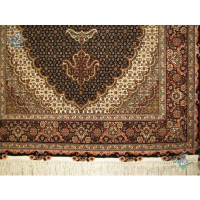 Pair Zar-o-nim Tabriz carpet Handmade Mahi Design