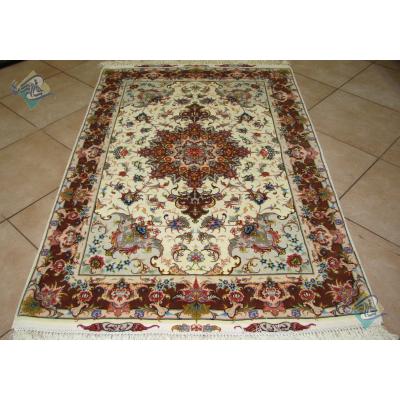 Zar-o-nim Tabriz Carpet Handmade Oliya Design
