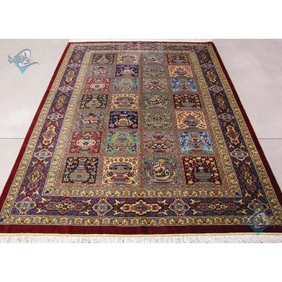 Zar-o-Nim Qom Carpet Handmade Rozgard Design