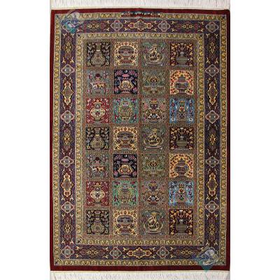 Zar-o-Nim Qom Carpet Handmade Rozgard Design