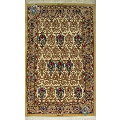 Zar-o-Nim Qom Carpet Handmade Flower Fot Design