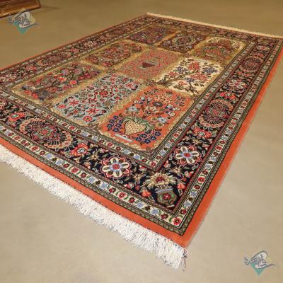 Zar-o-Nim Qom Carpet Handmade Brick Design
