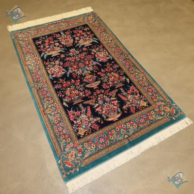 Zaronim Qom Carpet Handmade Flower pot Design All Silk