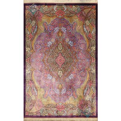 Zaronim Qom Carpet Handmade Golriz Design All Silk