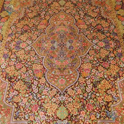 Zaronim Qom Carpet Handmade Toranj Design All Silk