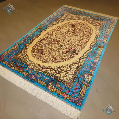 Zaronim Qom Carpet Handmade Hunting Ground Design