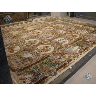 Pair Eighteen meter meter Tabriz Carpet Handmade Golestan Nami Design