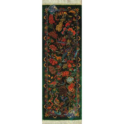 Tableau Carpet Handwoven Qom Jungle Design all Silk