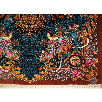 Mat Qom Carpet Handmade Versace Design All Silk