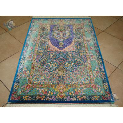 Zar-o-Charak Qom Carpet Handmade Sanctuary Design