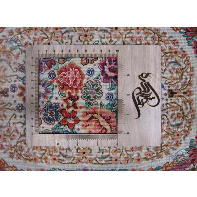 Pair Mat Qom Carpet Handmade Rose Design