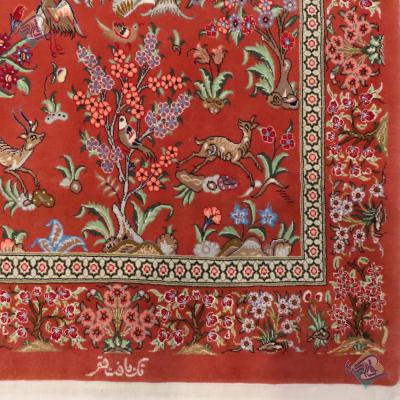 Zarocharak Qom Carpet Handmade Jungle Design