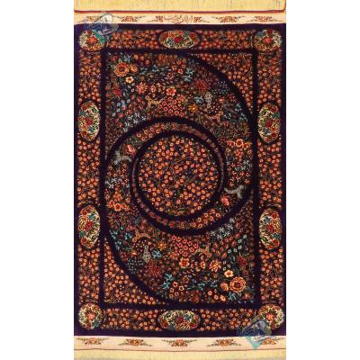 Zarocharak Qom Carpet Handmade Whirlpool of flowers Design