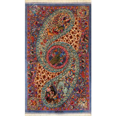 Zarocharak Qom Carpet Handmade Boteh Design All Wool