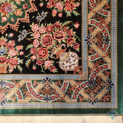 Square Ghome Carpet Handmade Flower Pot Design All Wool