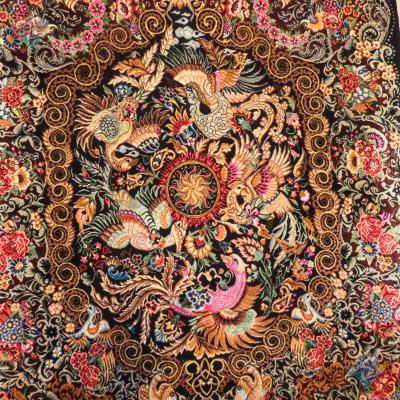 Zarocharak Qom Carpet Handmade Phoenix Design All Wool