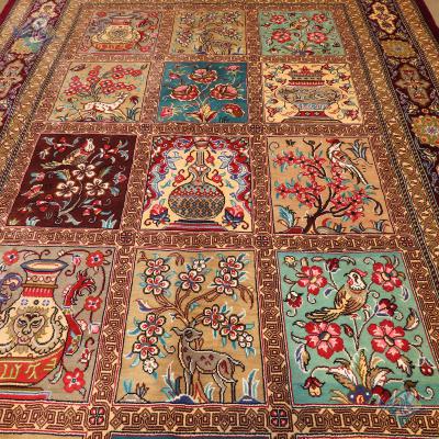 Zarocharak Qom Carpet Handmade Brick Design