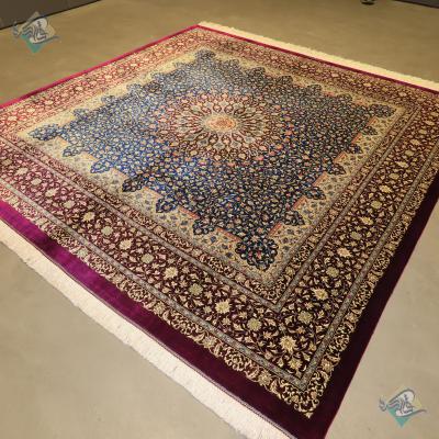 Square Carpet Handwoven Qom Toranj Katibeh Design