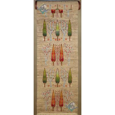 Border Qashghai Carpet Handmade Cypress Design