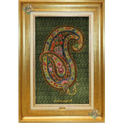 Tableau Carpet Handwoven Qom Booteh Design